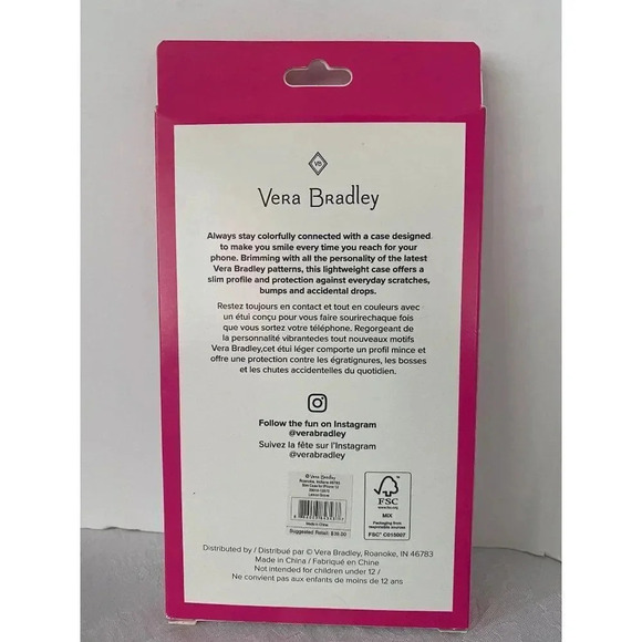 iPhone 12 Slim Case NEW Lemon Grove SQUEEZE THE DAY Vera Bradley Flower Ladybug - Picture 10 of 12